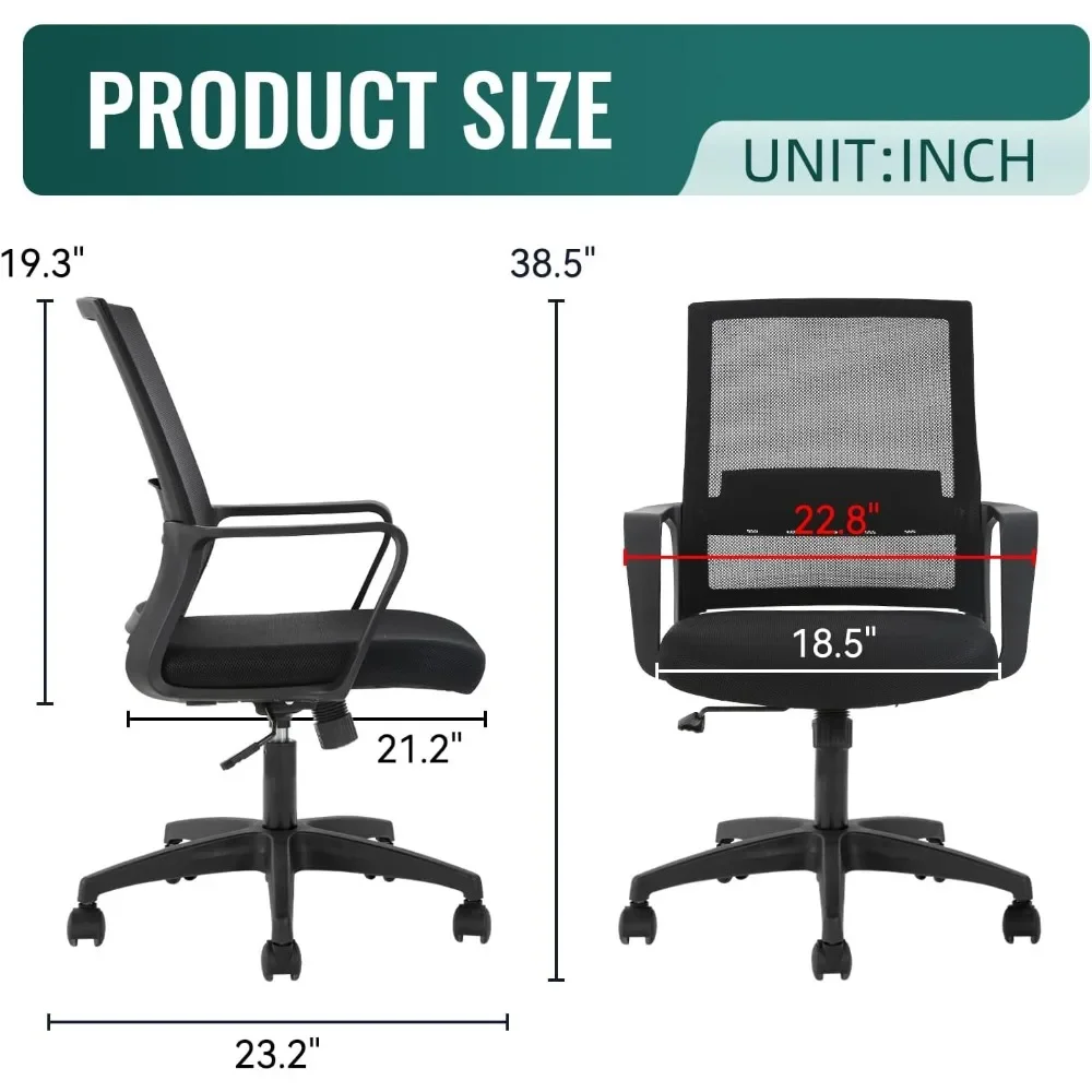 Task Chair Mid Back - Эргономичное офисное кресло, сетчатое компьютерное кресло