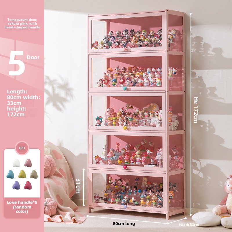 Room Divider Bamboo - Стабильный розовый стеклянный витринный шкаф с