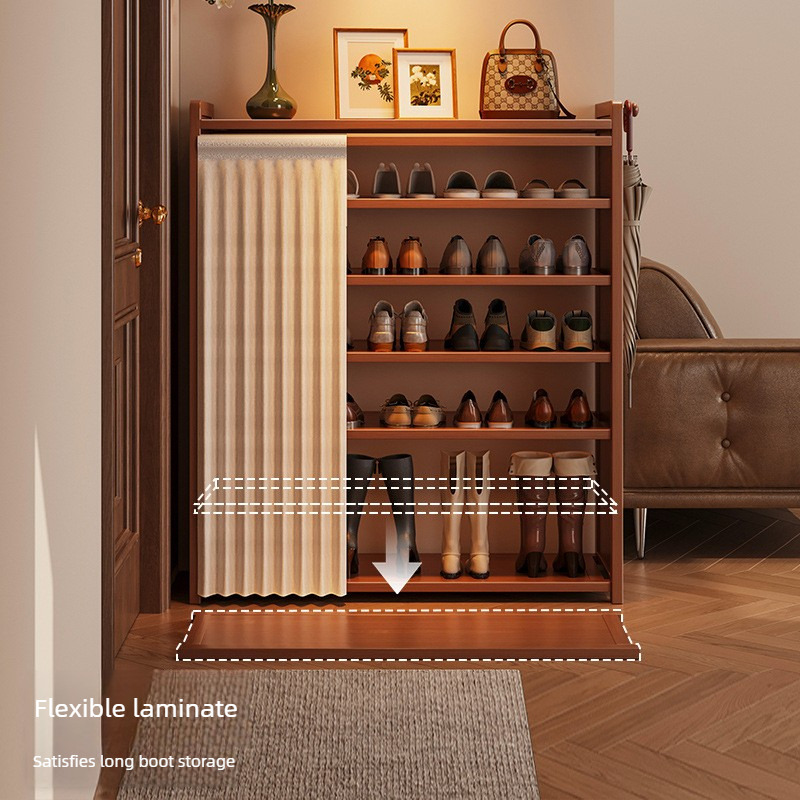 Room Divider Bamboo - Элегантная пылезащитная тканевая шторка-органайзер, обувной шкаф,