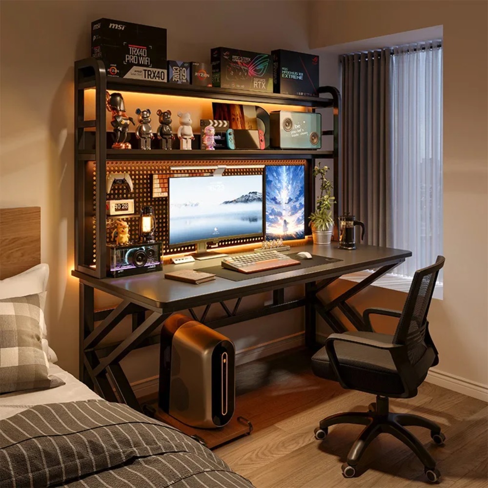 Office Furniture Plan - Игровой компьютерный стол с книжной полкой