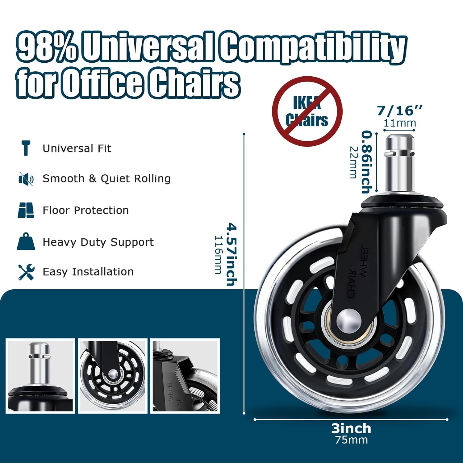 Комплект из 5 колесиков для оф – обзор и цена Office Furniture Solutions