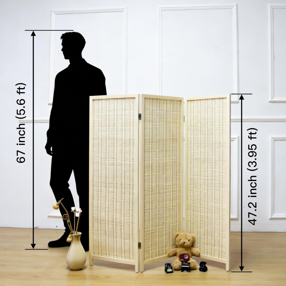Трехпанельная короткая перегор – обзор и цена Room Divider Bamboo